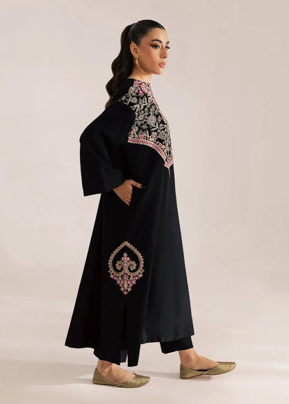 Black Silhouette Embroidered 100% cotton 2 Piece Suit