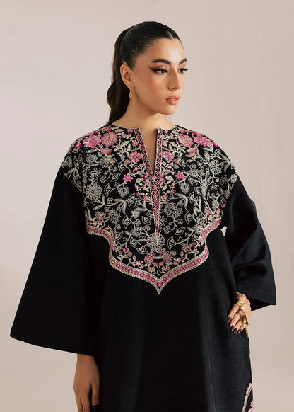Black Silhouette Embroidered 100% cotton 2 Piece Suit