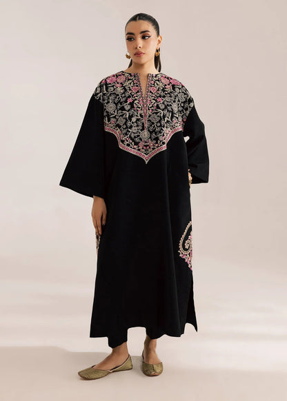 Black Silhouette Embroidered 100% cotton 2 Piece Suit