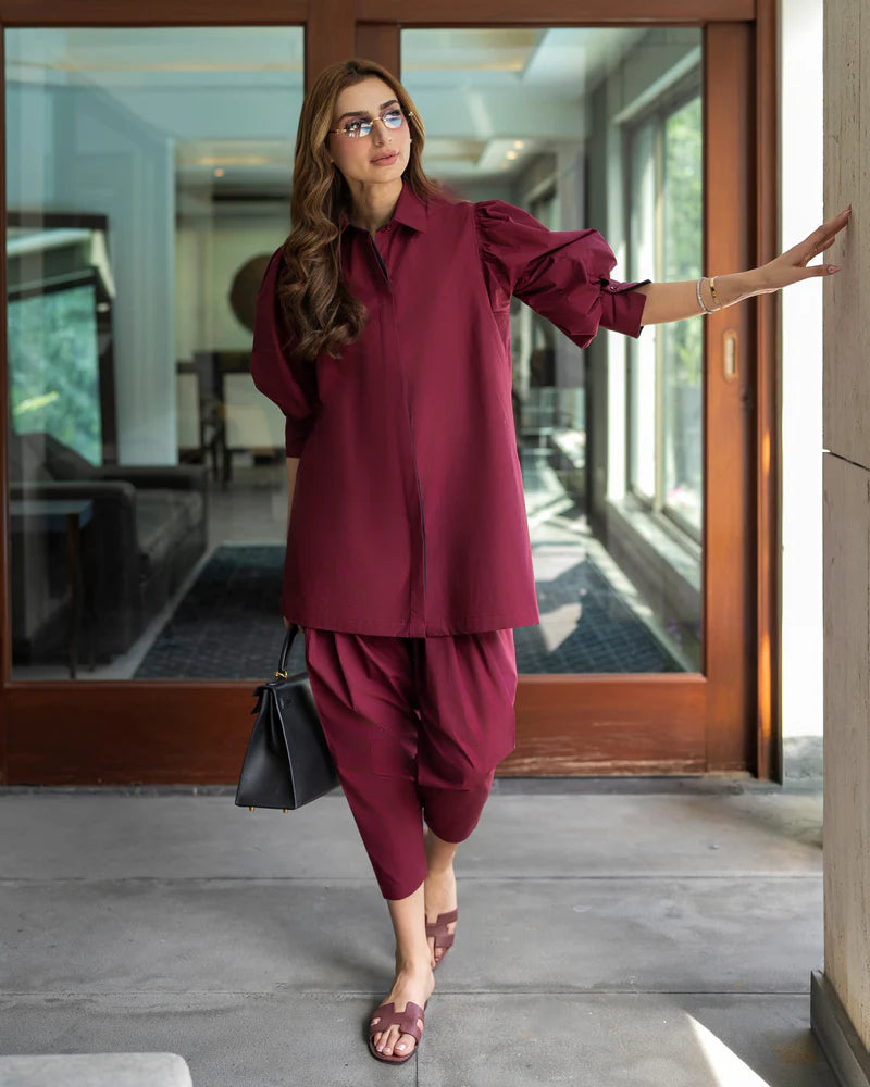 Mehree – Premium High-Low Tunic Set with Statement Puff Sleeves
