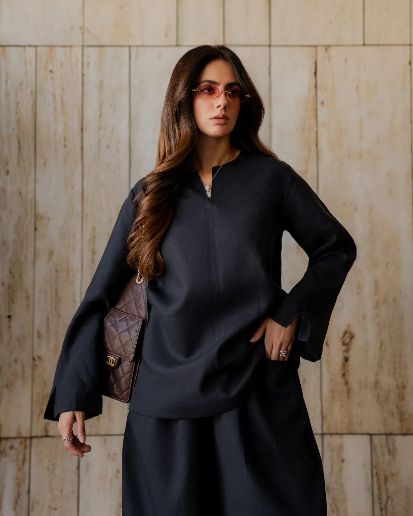 Farshi Black(2PC) – Premium Loungewear Co-Ord Set with Oversized Farshi Pants