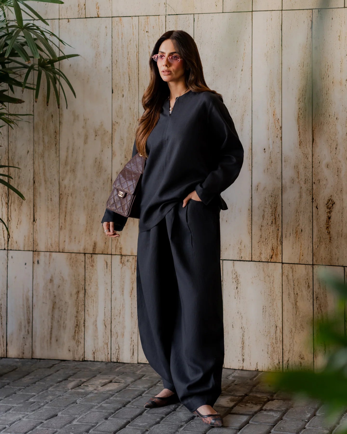 Farshi Black(2PC) – Premium Loungewear Co-Ord Set with Oversized Farshi Pants