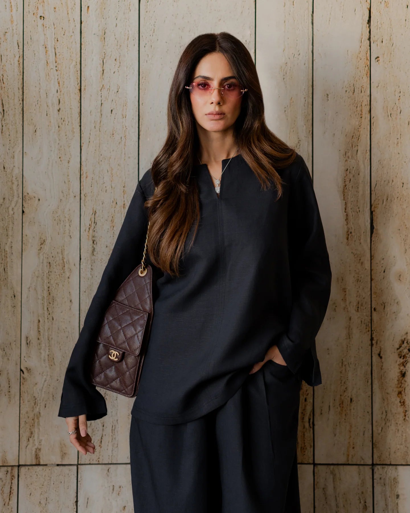 Farshi Black(2PC) – Premium Loungewear Co-Ord Set with Oversized Farshi Pants